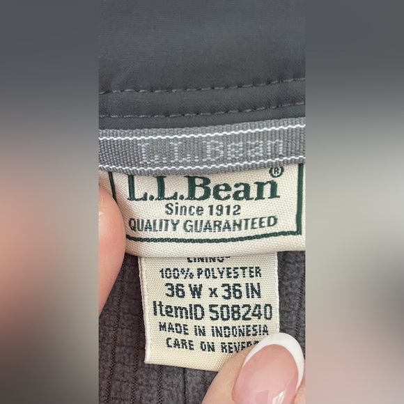 LL Bean Cresta Hiking Cargo Pants Mens 36x36 Standard Fit Fleece Lined Gray - Picture 8 of 8